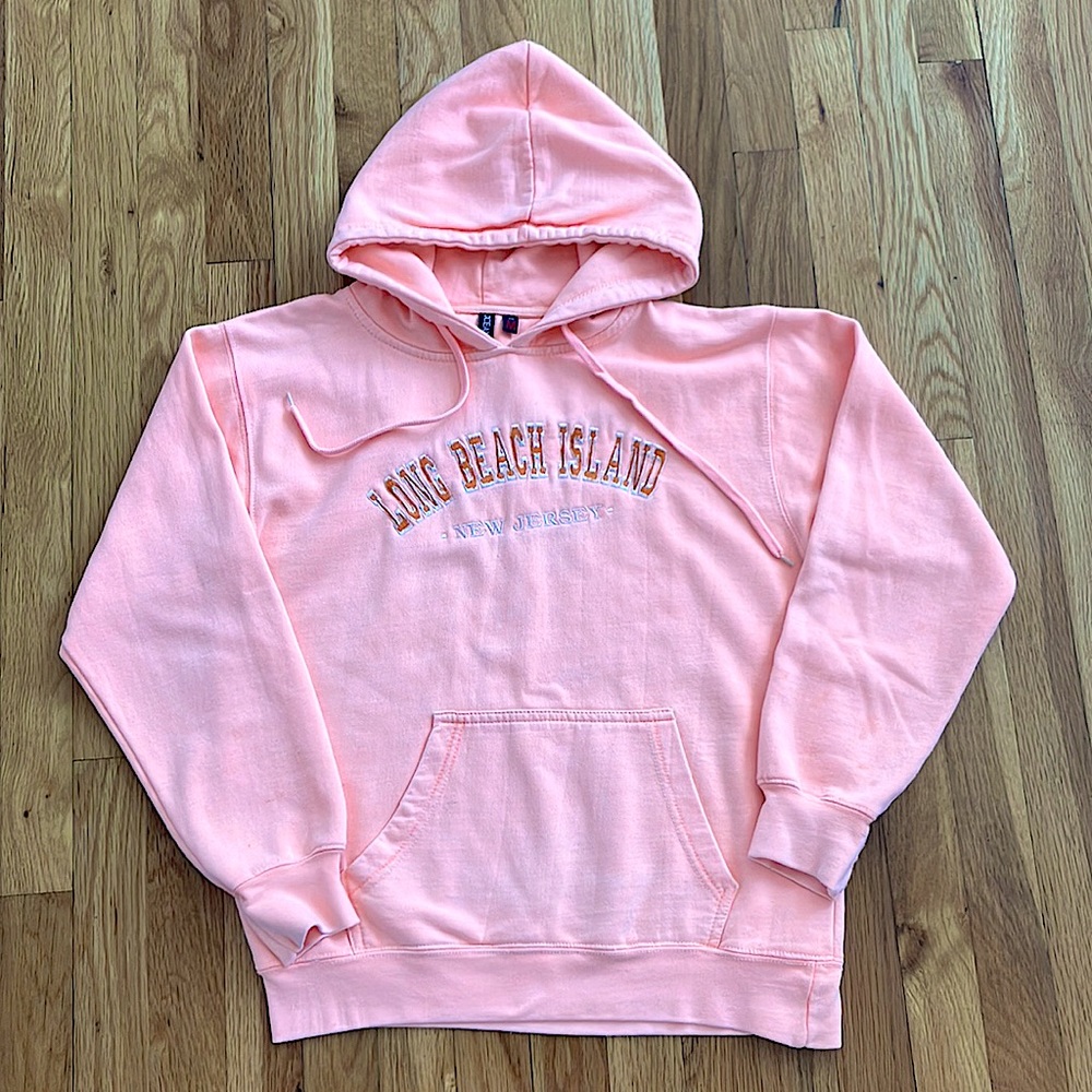 Basix washed coral Long Beach island sweatshirt